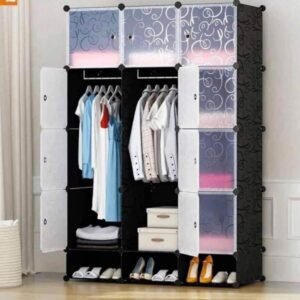3 Column Portable Plastic Wardrobe Closet
