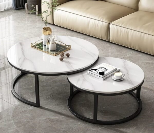 Modern Luxury 2in1 pure  Marble Nesting tables